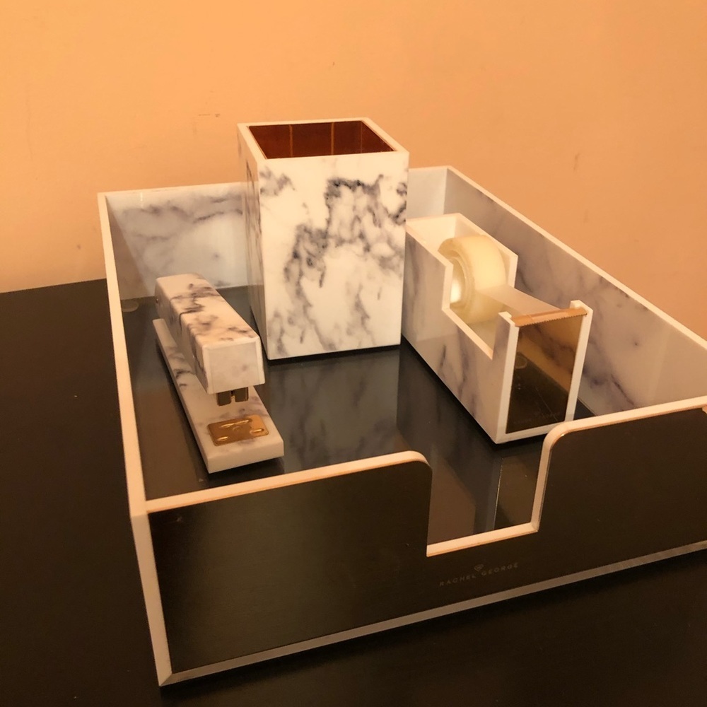 Rachel George Acrylic Marble Desk Set